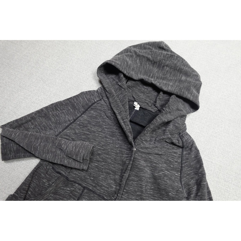 Lululemon Hoodie Womens 4 Gray Heathered Fleece Sweatshirt Logo Heavyweight